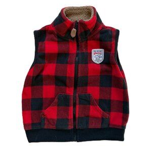 3/$15 | Carter's Red and Black Buffalo Plaid Vest